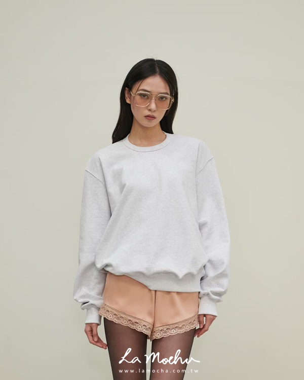 滾蕾絲緞面小短褲